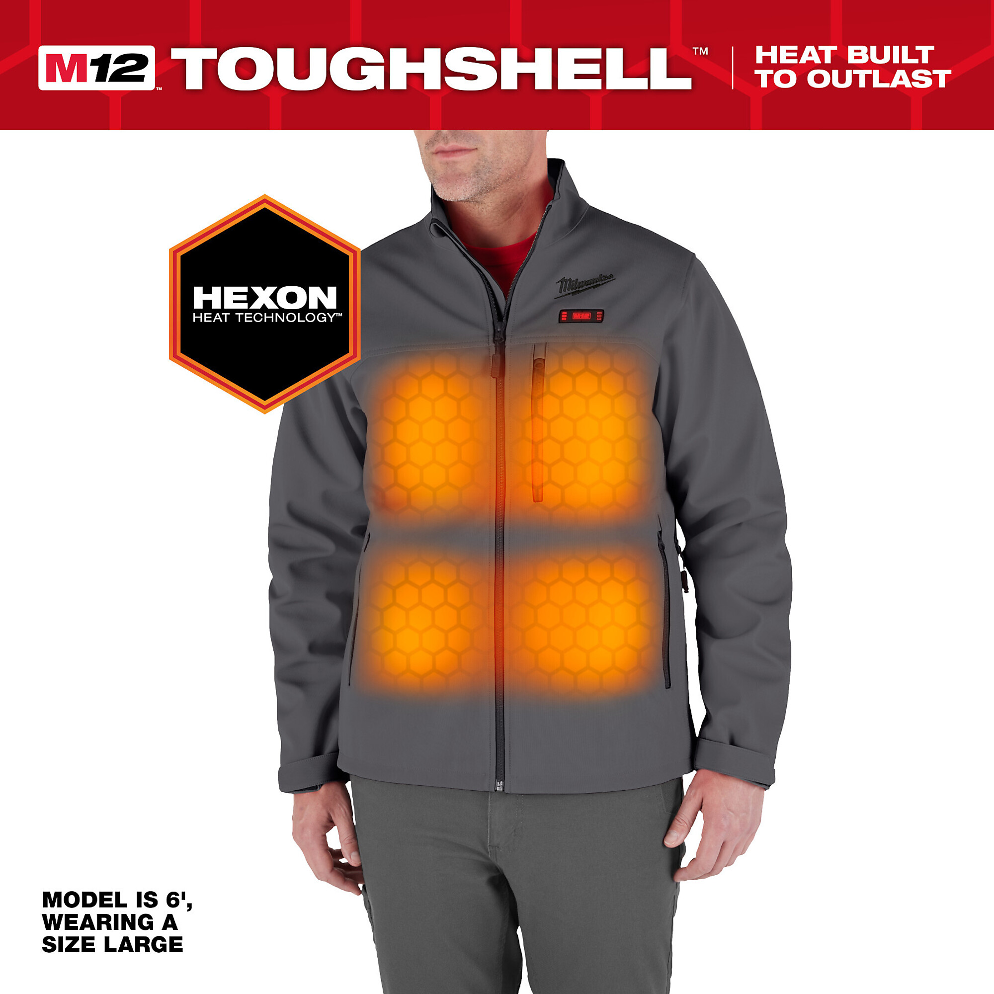 Milwaukee M12 Cordless TOUGHSHELL Gray Heated Jacket Kit, Medium